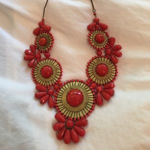 Big coral statement necklace